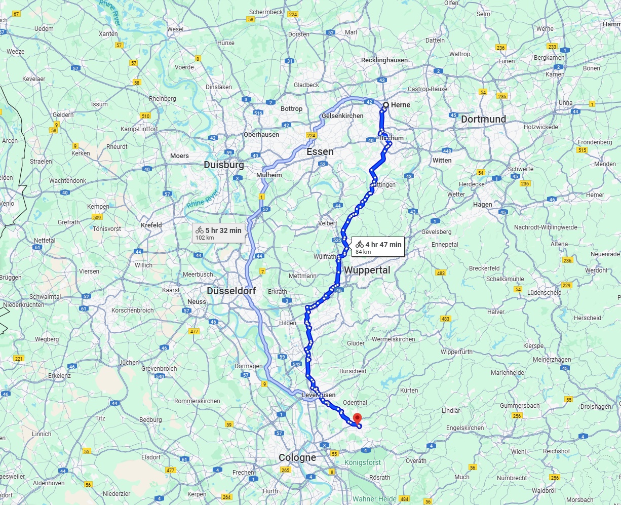 Anreise von Herne Zu Bergisch Gladbach Über 
