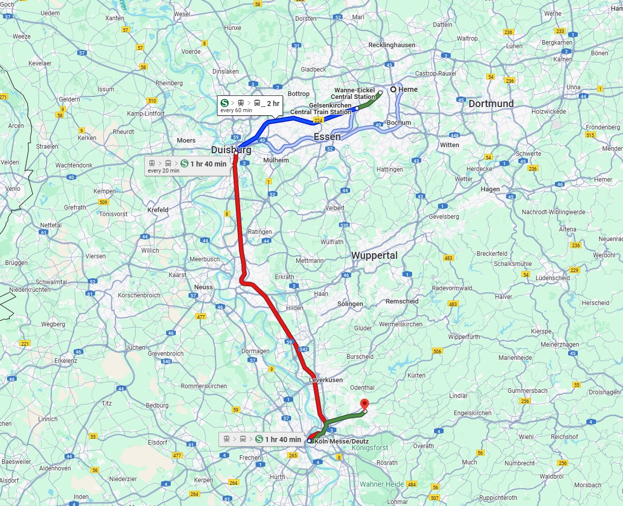 Anreise von Herne Zu Bergisch Gladbach Über 