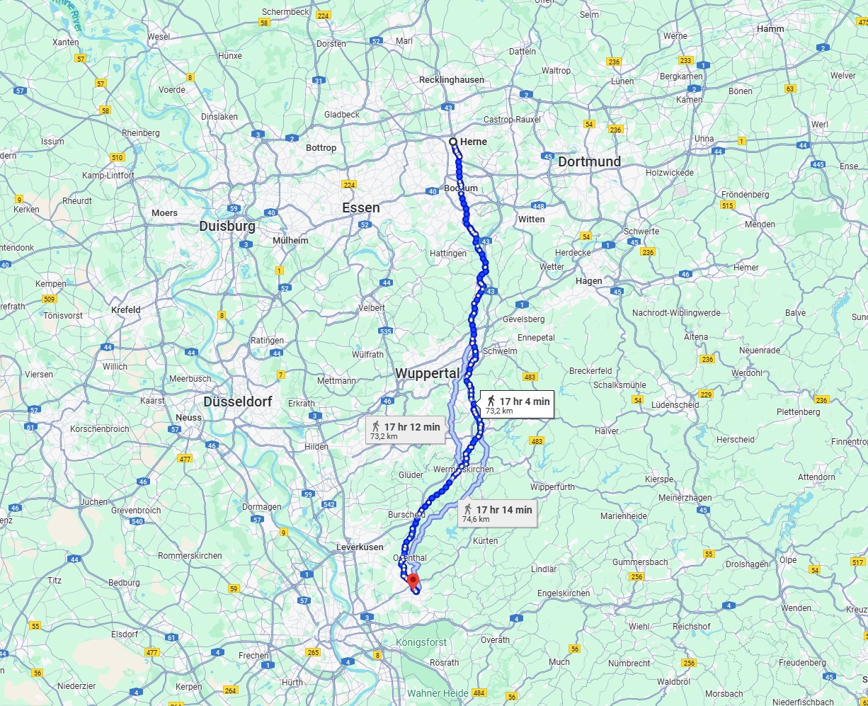 Anreise von Herne Zu Bergisch Gladbach Über 