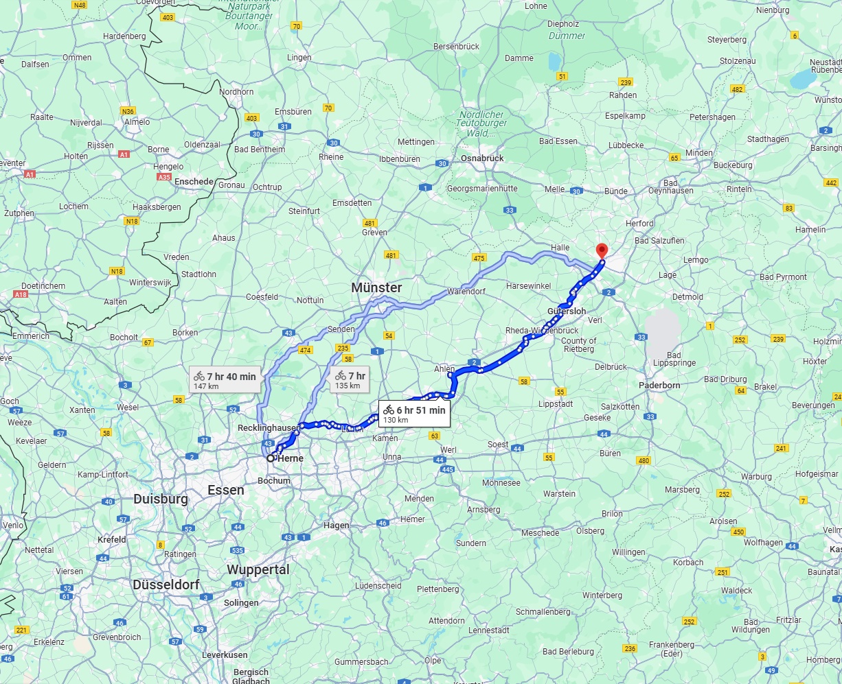 Anreise von Herne Zu Bielefeld Über 