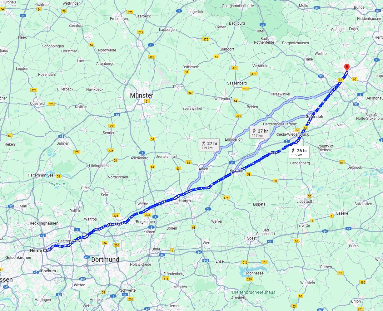 Anreise von Herne Zu Bielefeld Über 