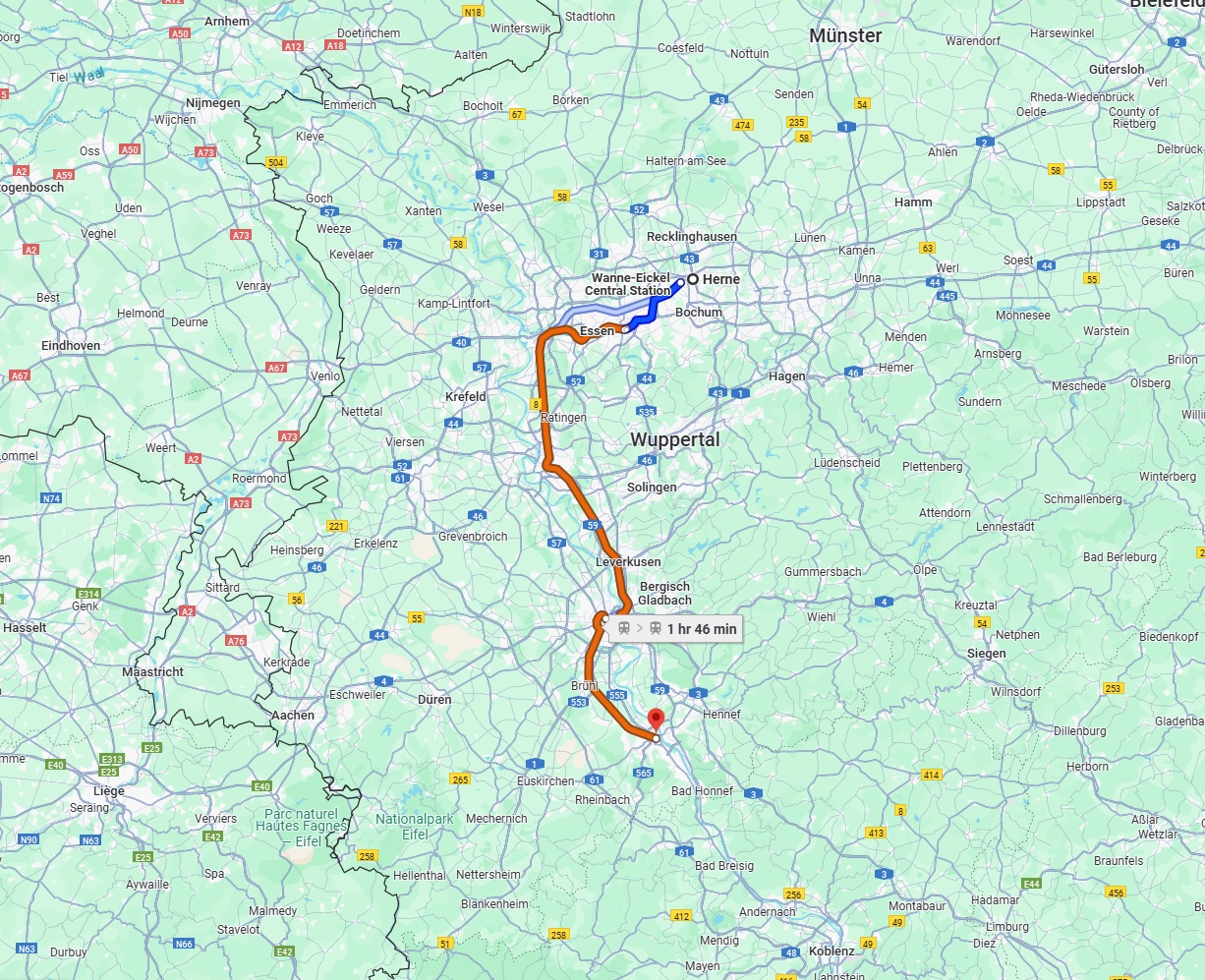 Anreise von Herne Zu Bonn Über 
