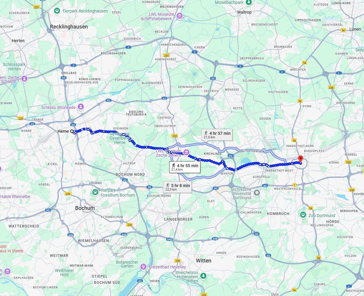 Anreise von Herne Zu Dortmund Über 
