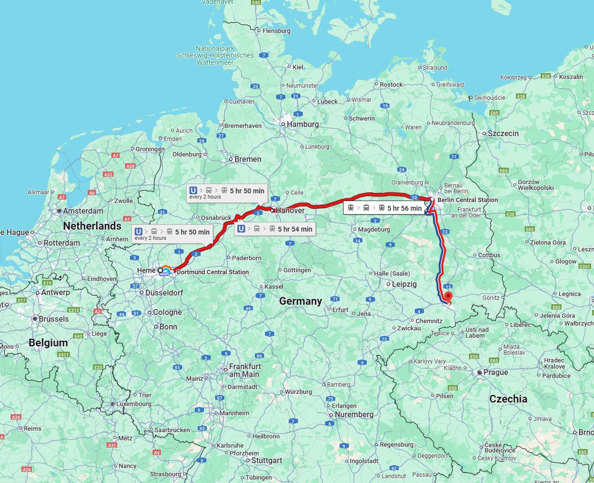 Anreise von Herne Zu Dresden Über 