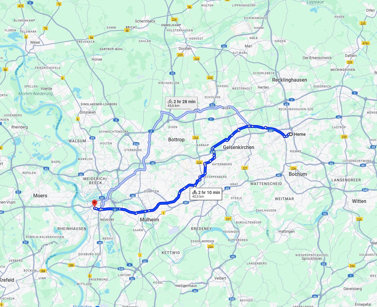 Anreise von Herne Zu Duisburg Über 