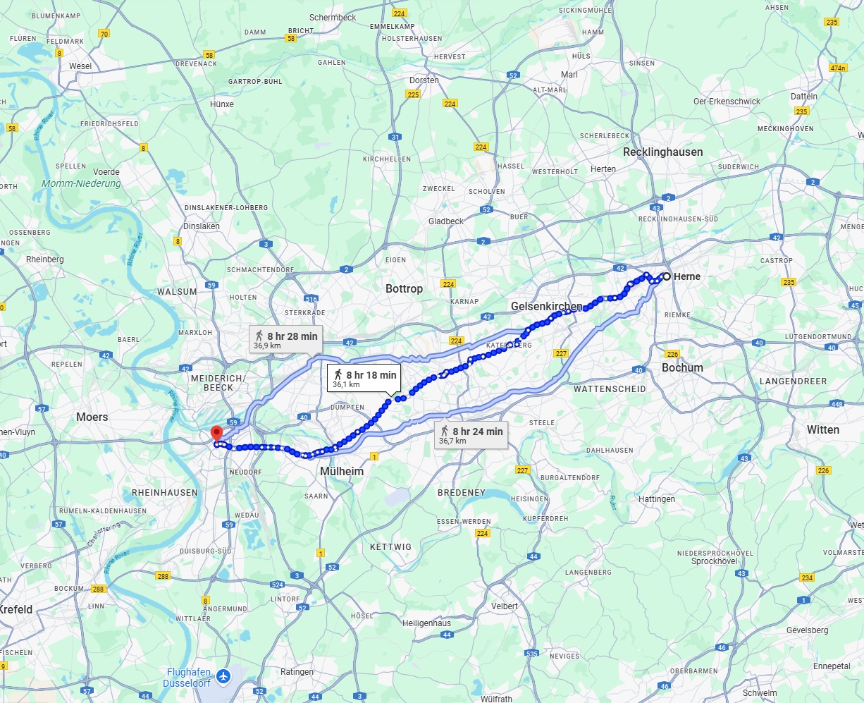 Anreise von Herne Zu Duisburg Über 