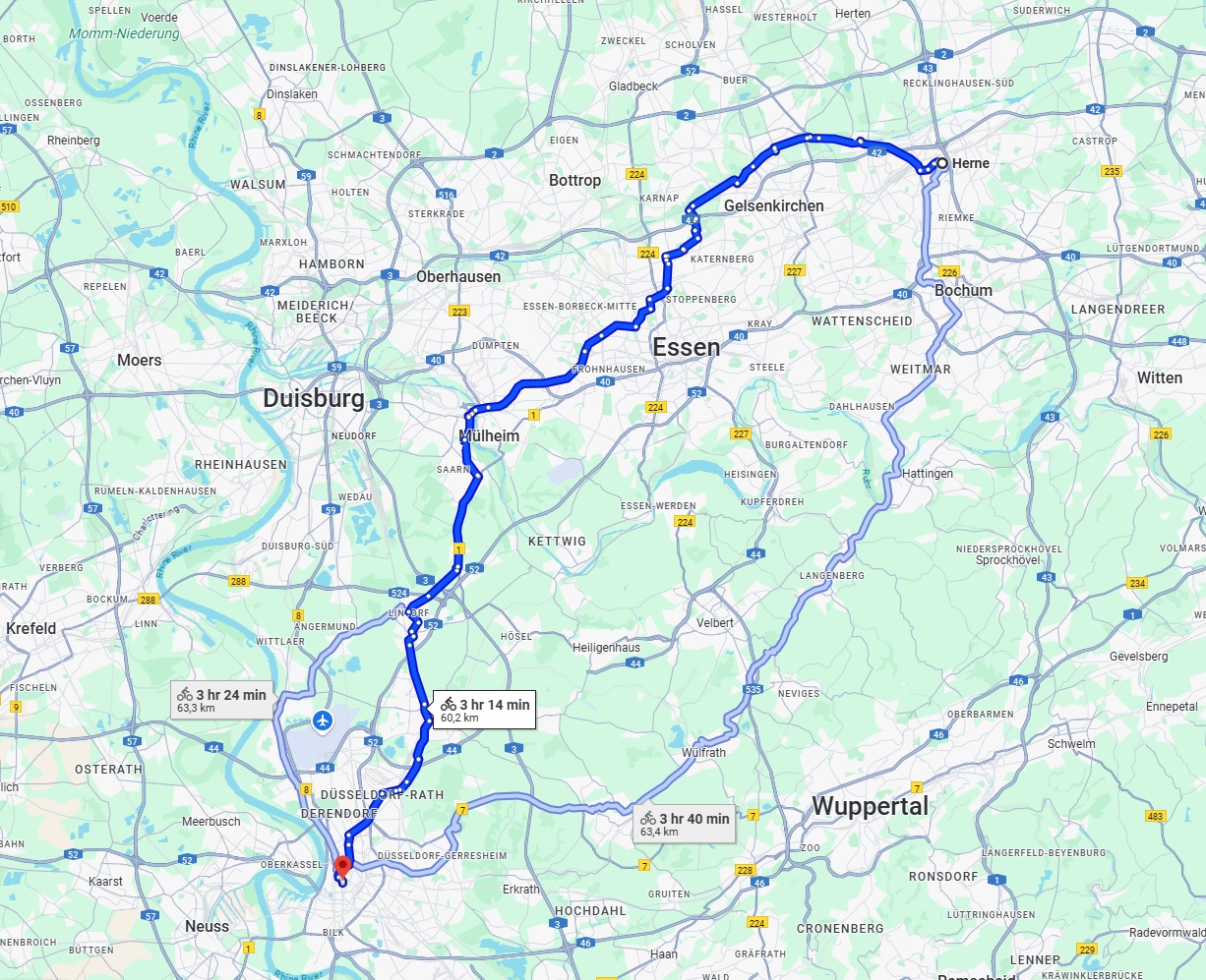 Anreise von Herne Zu Düsseldorf Über 