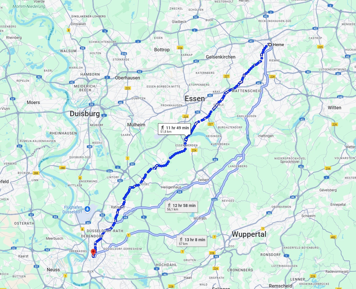 Anreise von Herne Zu Düsseldorf Über 