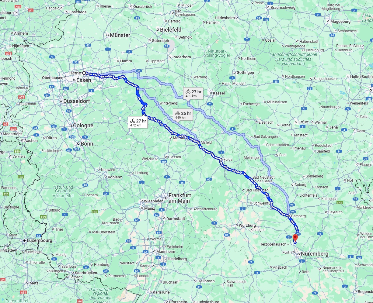 Anreise von Herne Zu Erlangen Über 