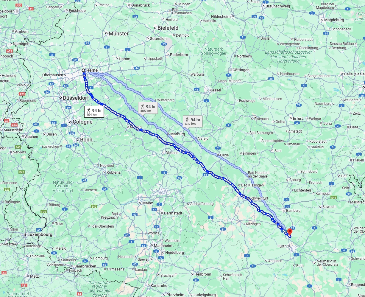 Anreise von Herne Zu Erlangen Über 