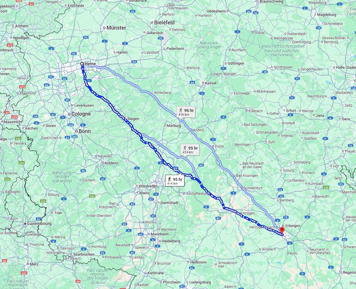 Anreise von Herne Zu Fürth Über 
