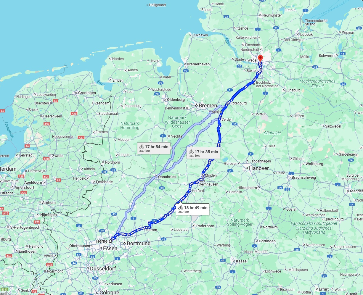 Anreise von Herne Zu Hamburg Über 