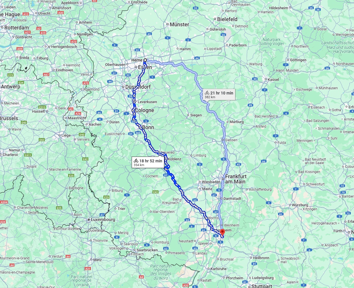 Anreise von Herne Zu Heidelberg Über 
