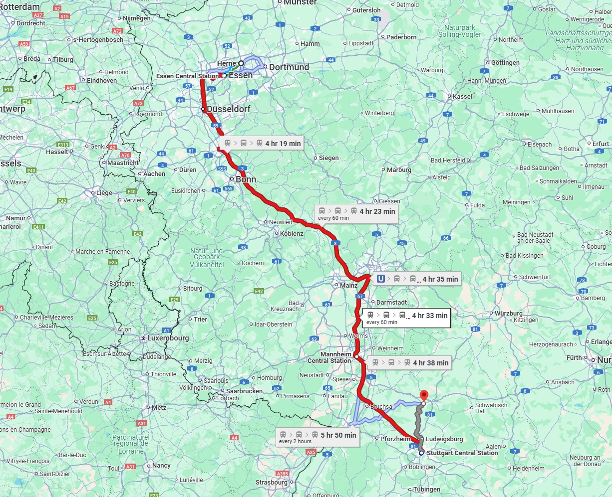 Anreise von Herne Zu Heilbronn Über 