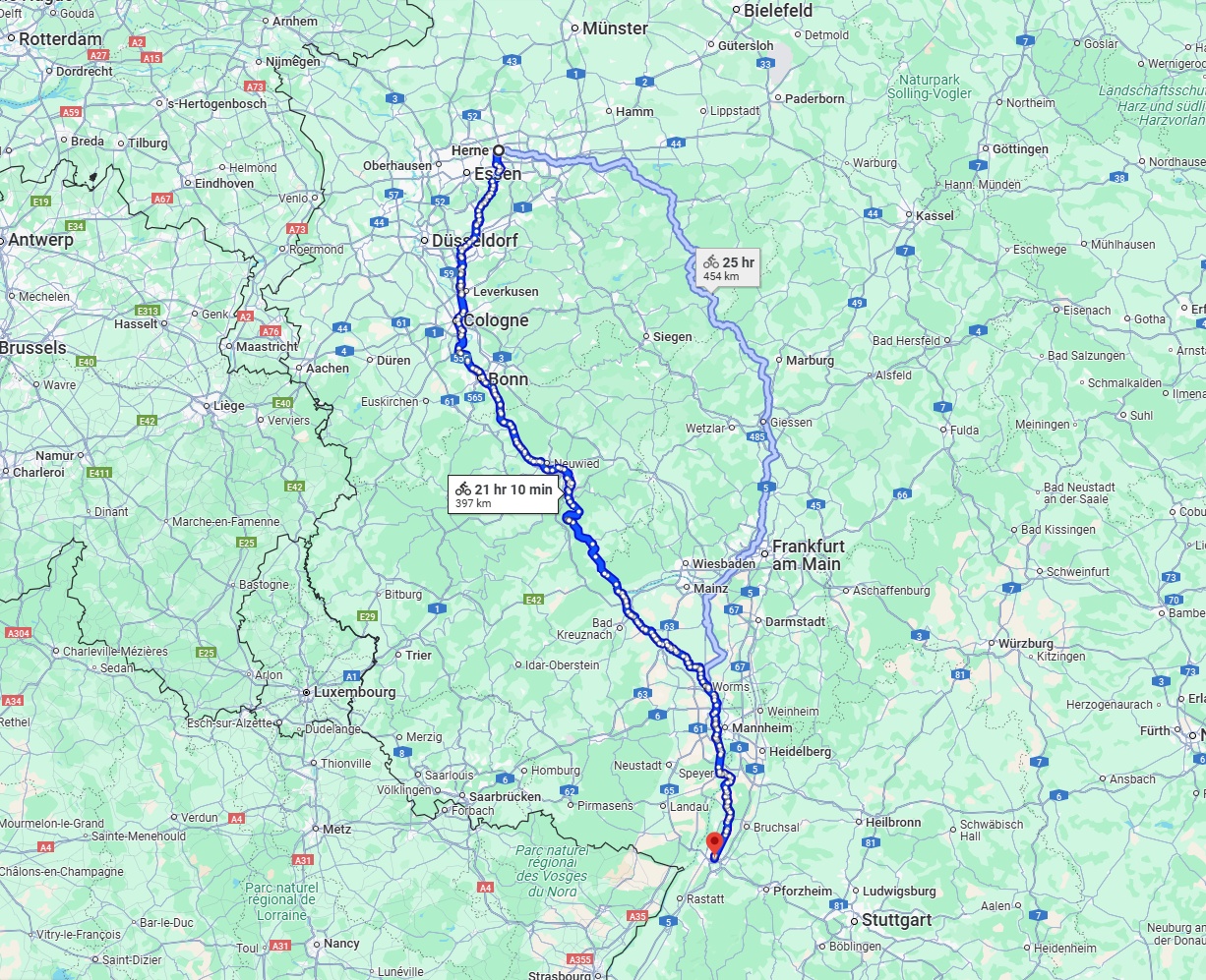 Anreise von Herne Zu Karlsruhe Über 