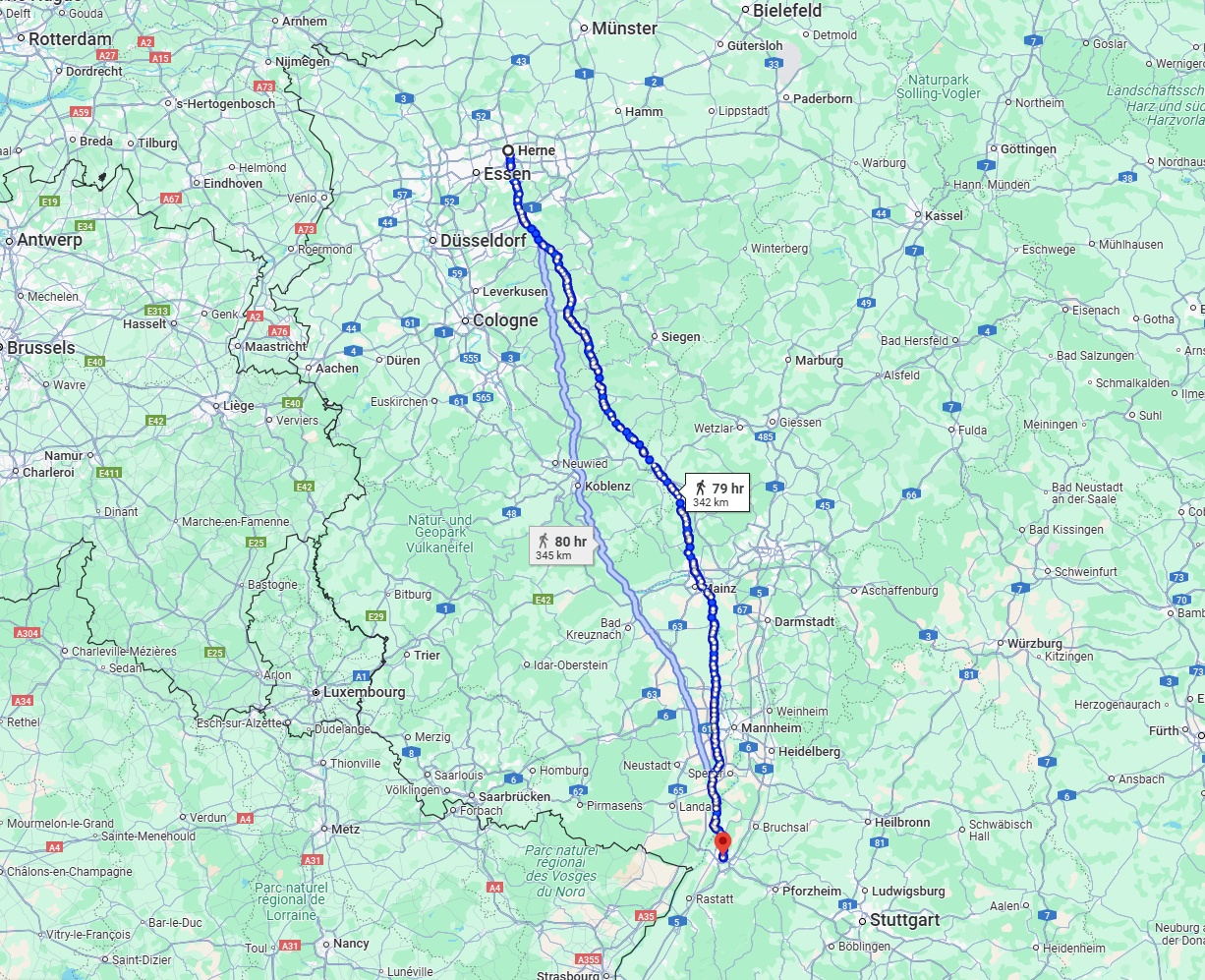 Anreise von Herne Zu Karlsruhe Über 