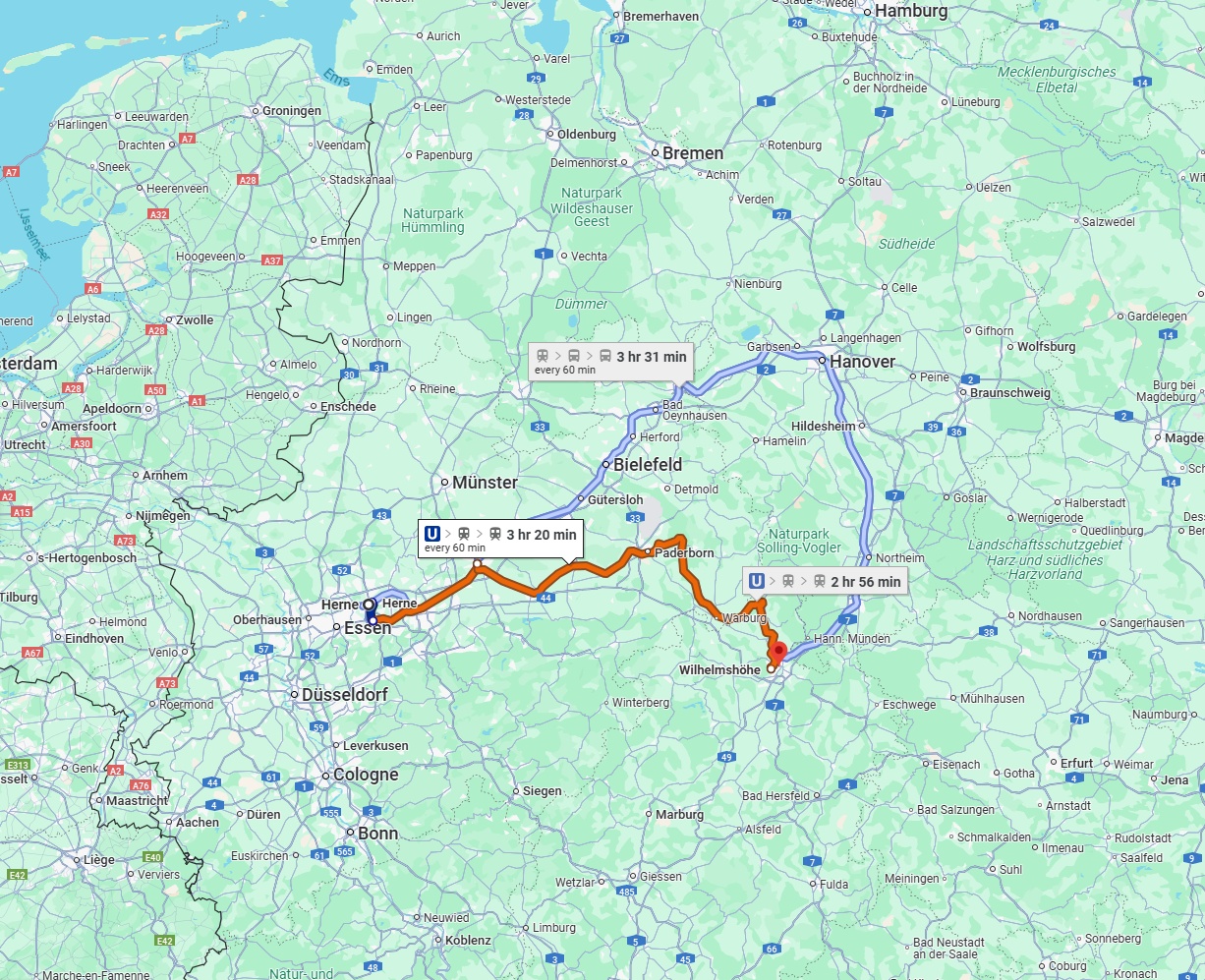 Anreise von Herne Zu Kassel Über 