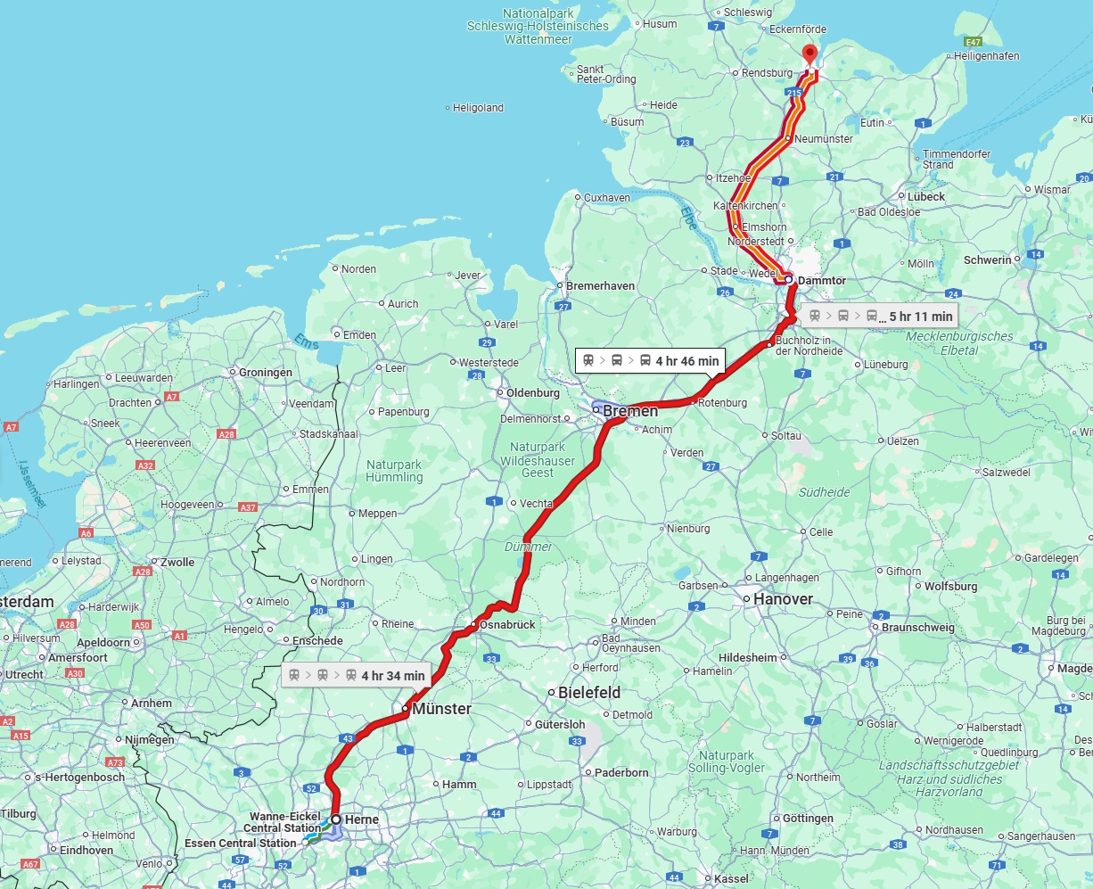 Anreise von Herne Zu Kiel Über 
