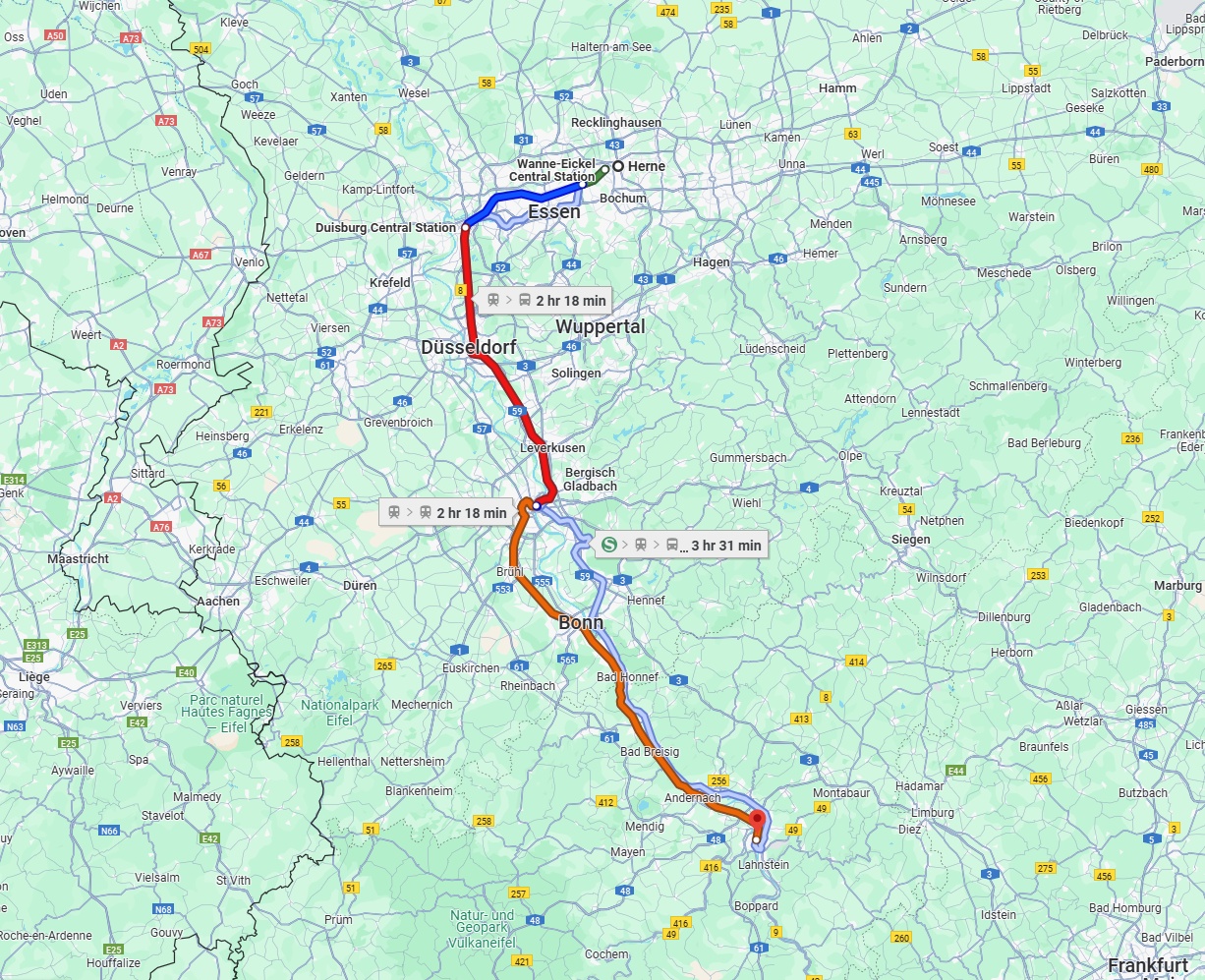 Anreise von Herne Zu Koblenz Über 