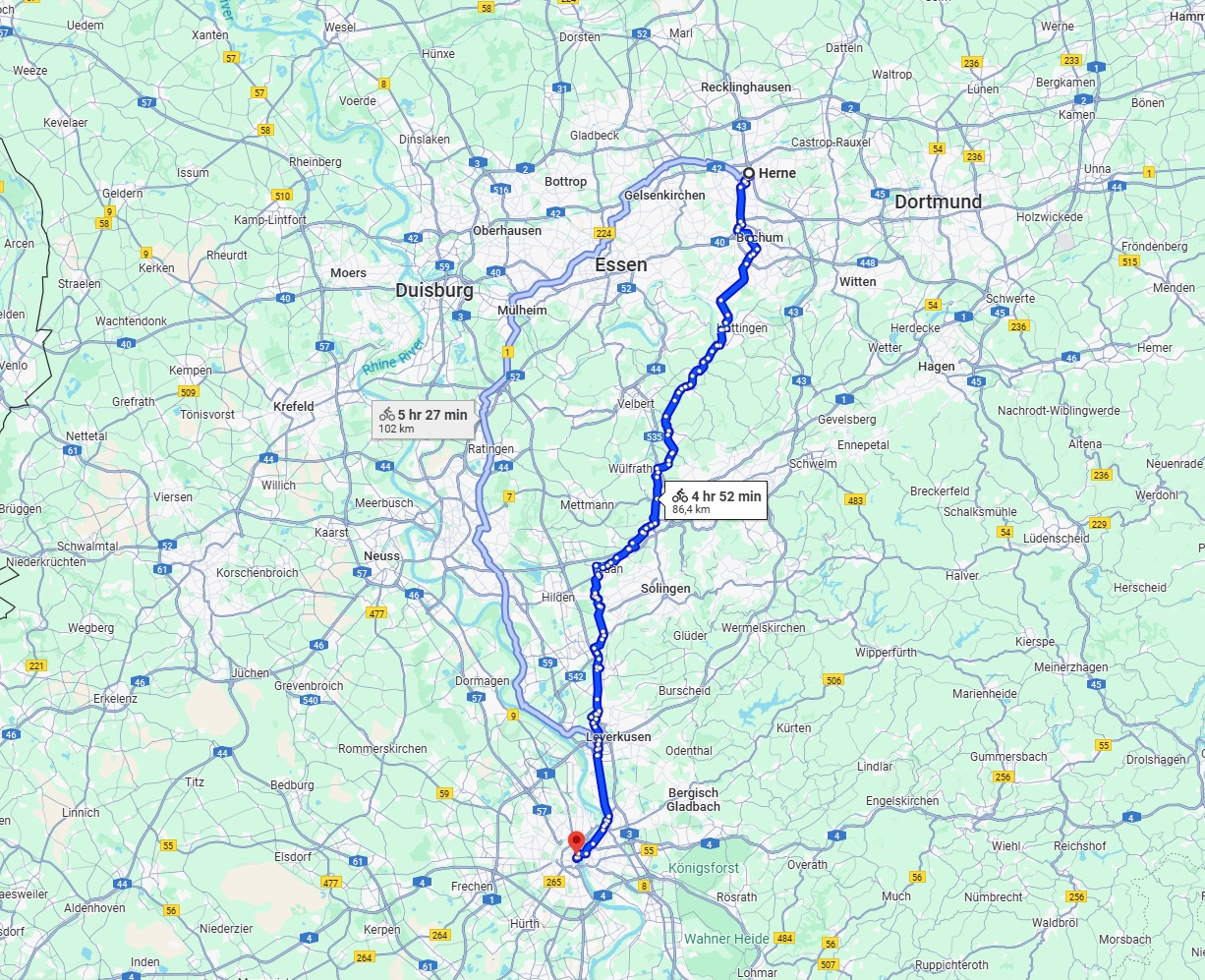 Anreise von Herne Zu Köln Über 