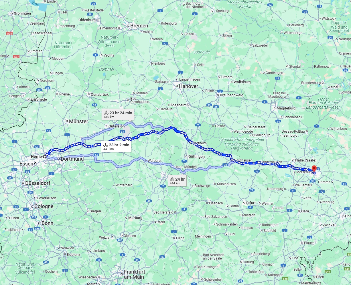 Anreise von Herne Zu Leipzig Über 