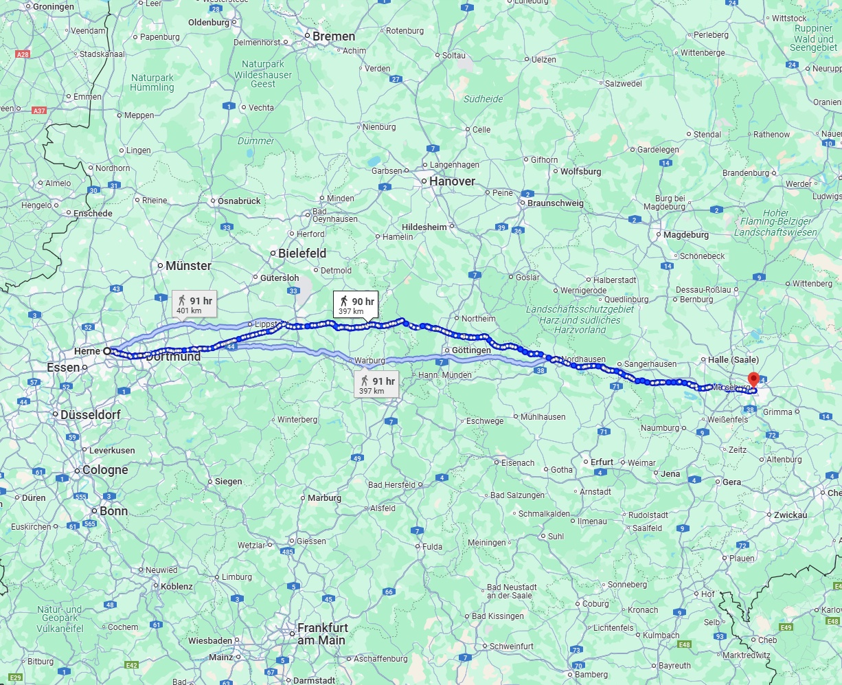 Anreise von Herne Zu Leipzig Über 
