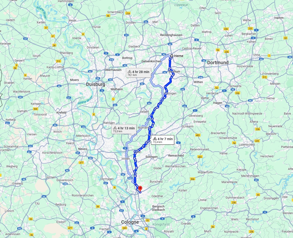 Anreise von Herne Zu Leverkusen Über 