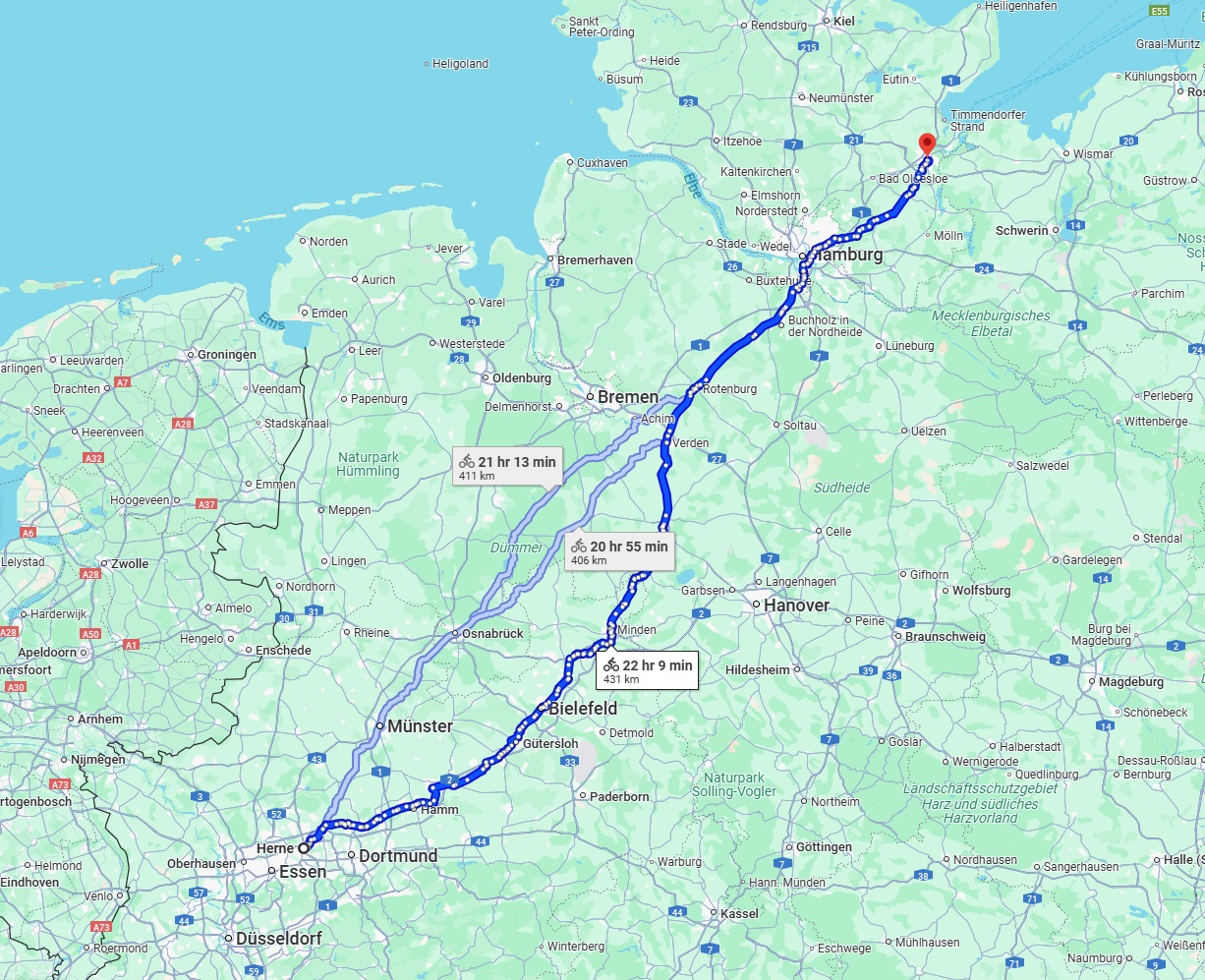 Anreise von Herne Zu Lübeck Über 