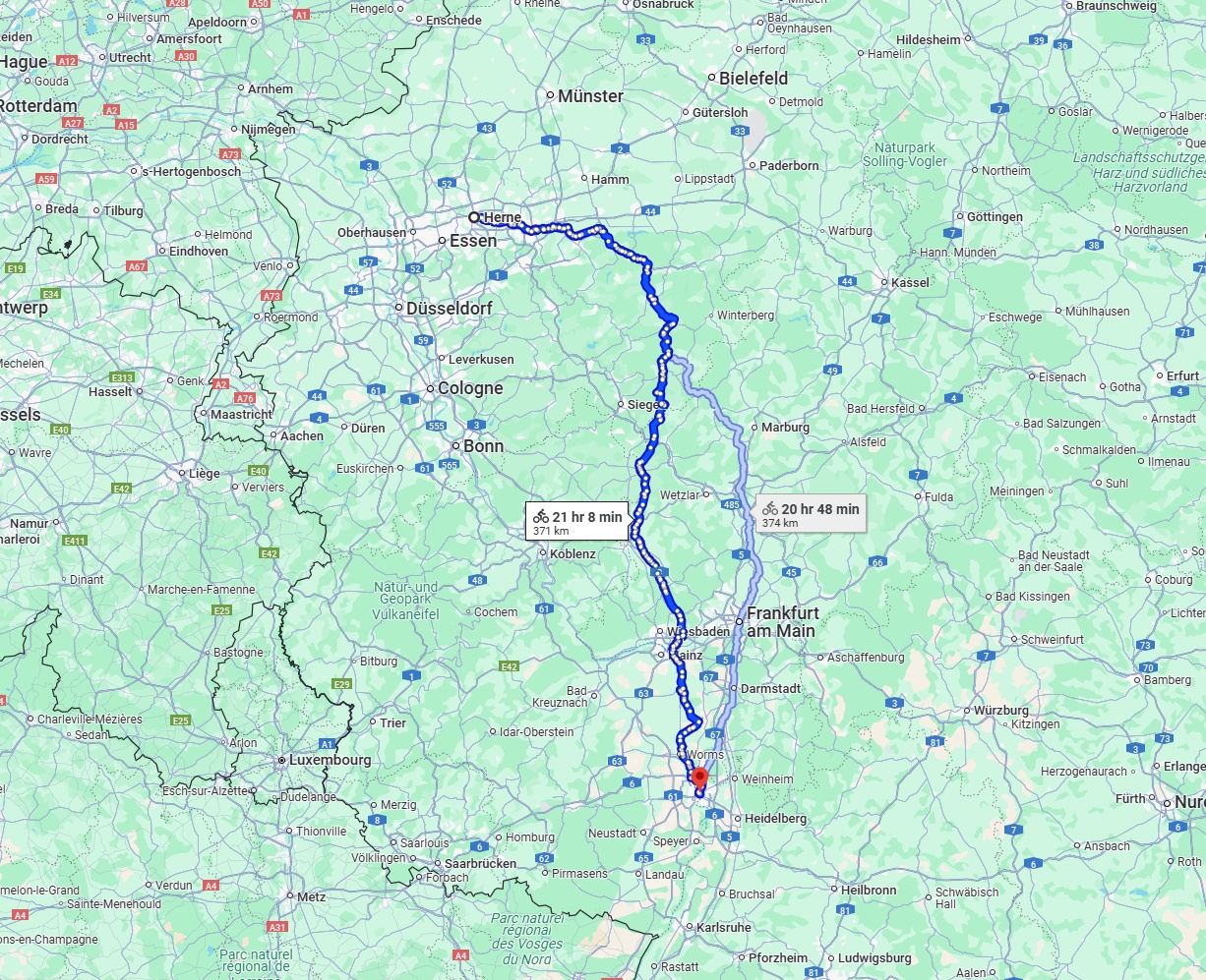 Anreise von Herne Zu Mannheim Über 