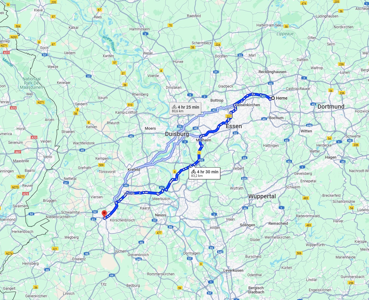 Anreise von Herne Zu Mönchengladbach Über 