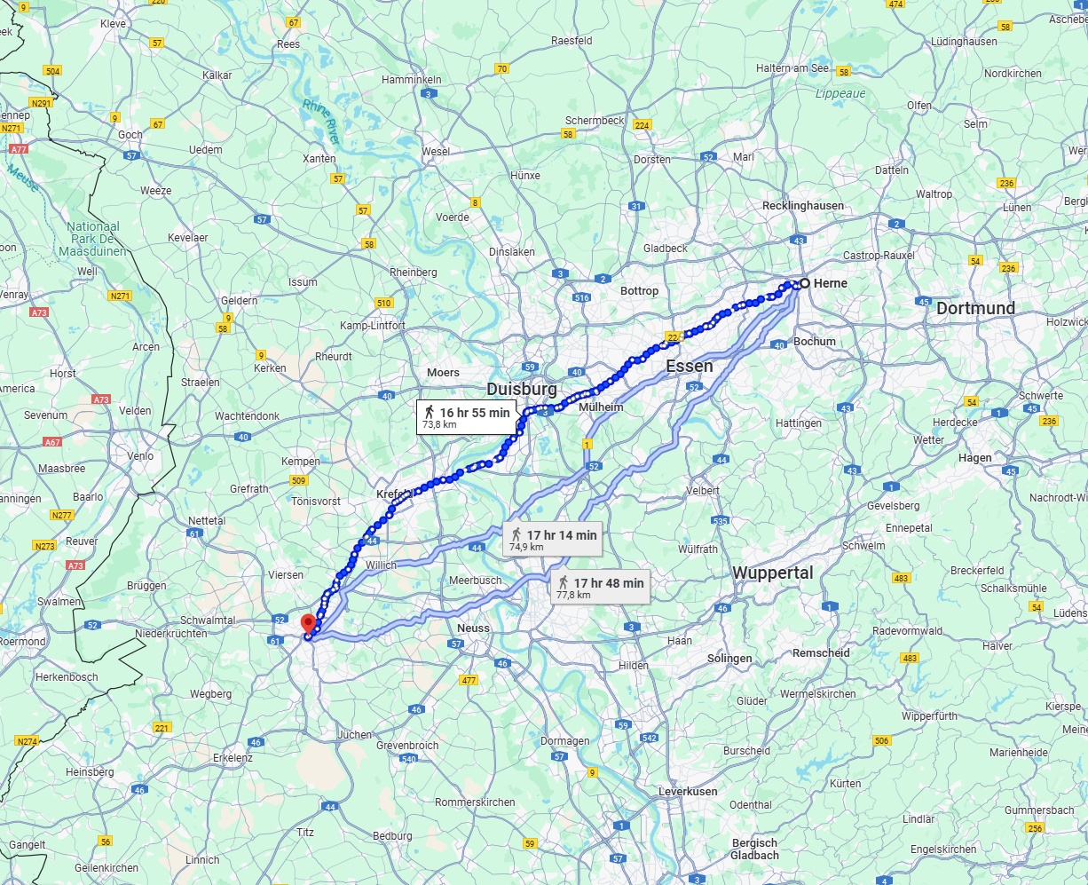 Anreise von Herne Zu Mönchengladbach Über 