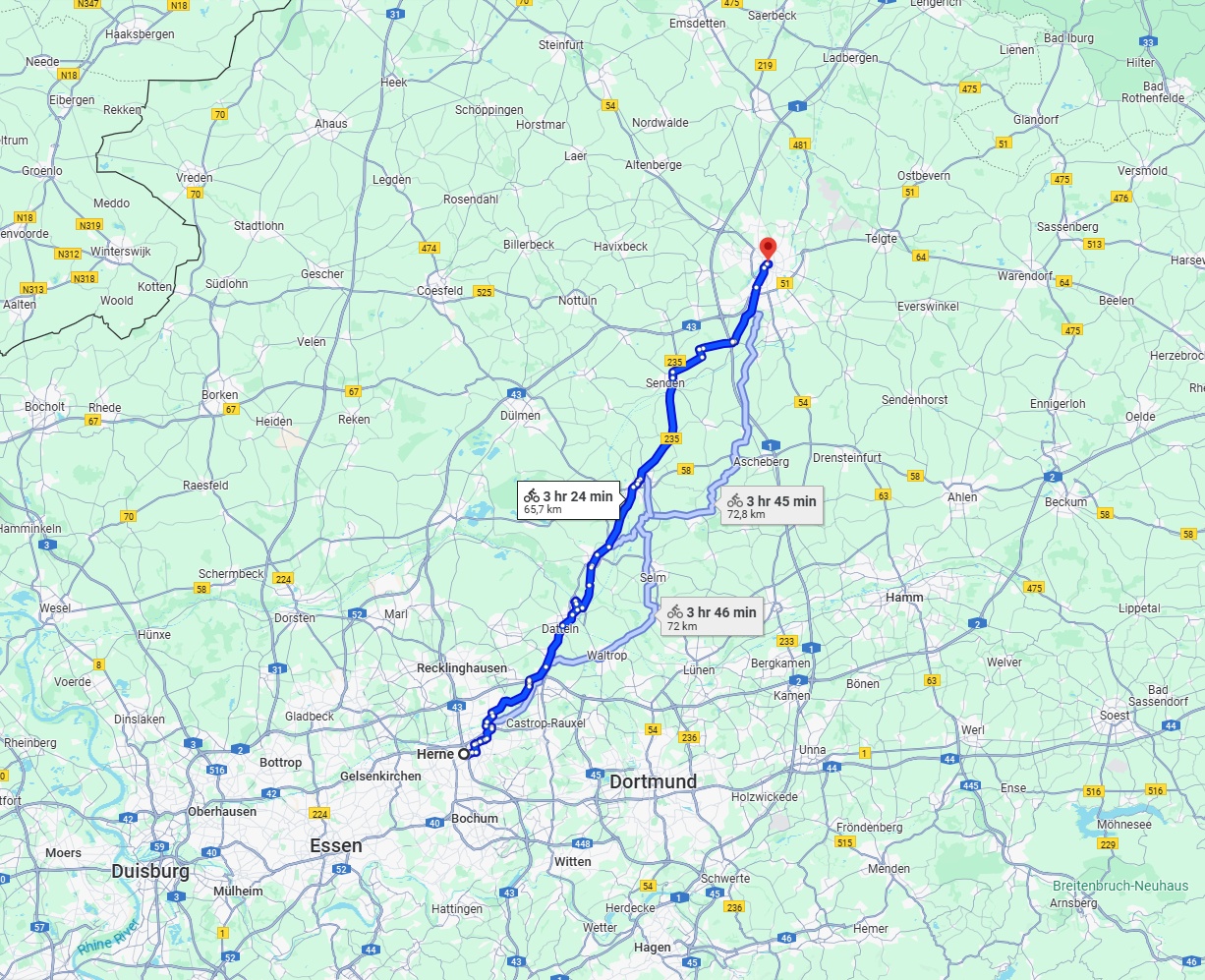 Anreise von Herne Zu Münster Über 