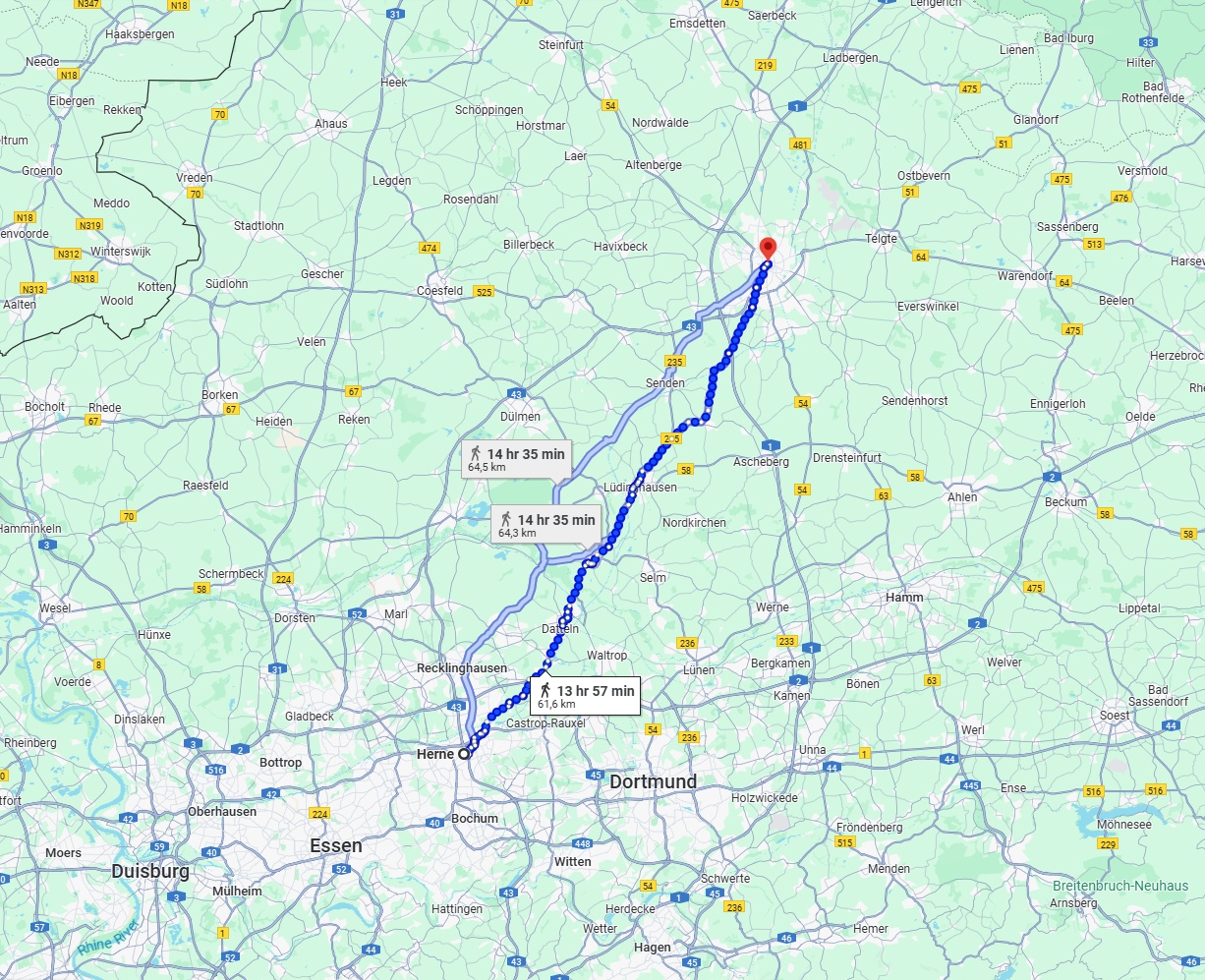 Anreise von Herne Zu Münster Über 