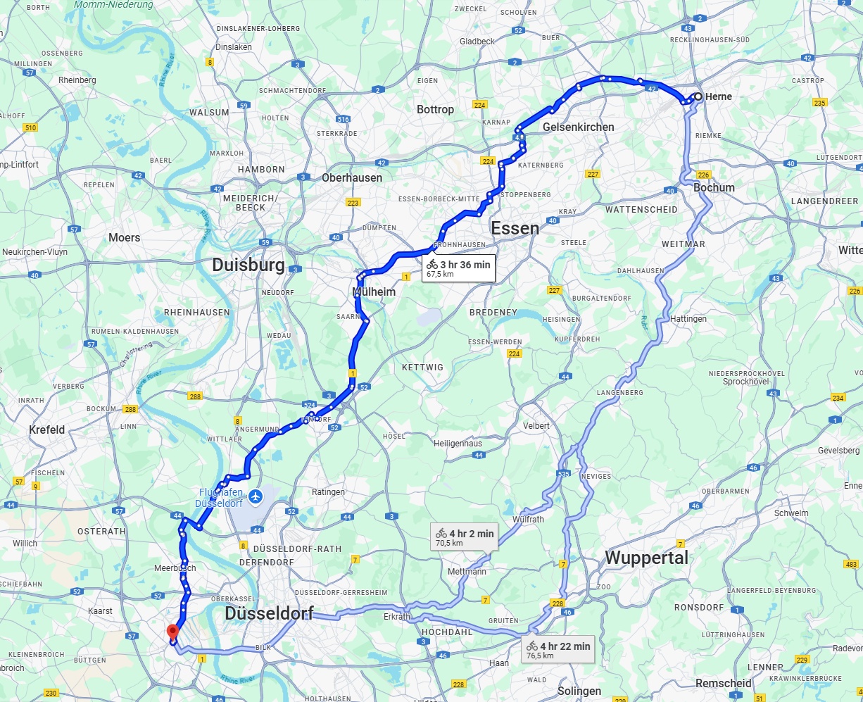 Anreise von Herne Zu Neuss Über 