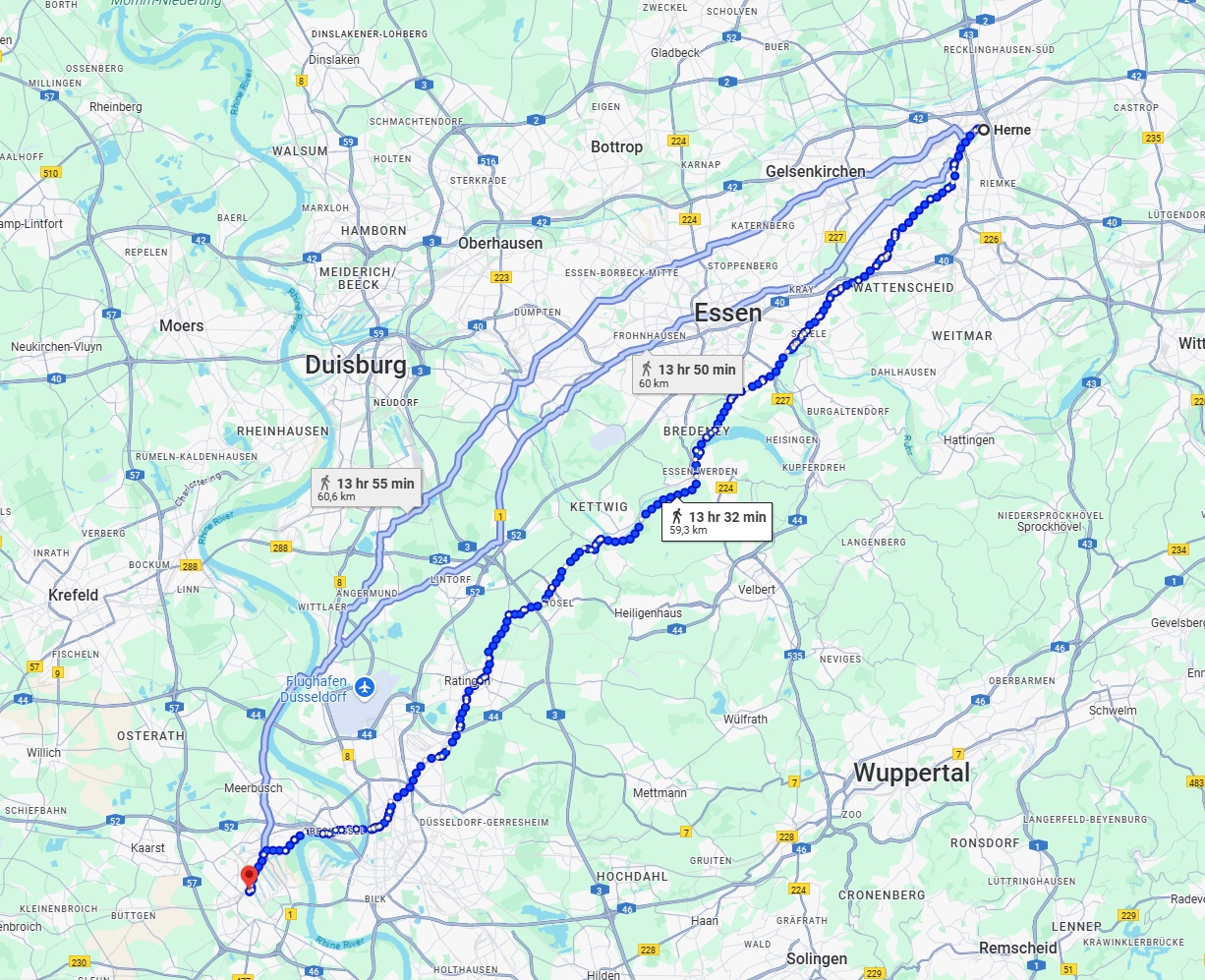 Anreise von Herne Zu Neuss Über 