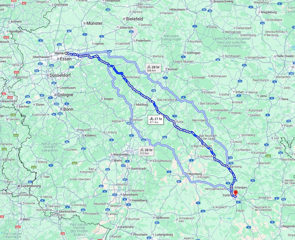 Anreise von Herne Zu Nürnberg Über 