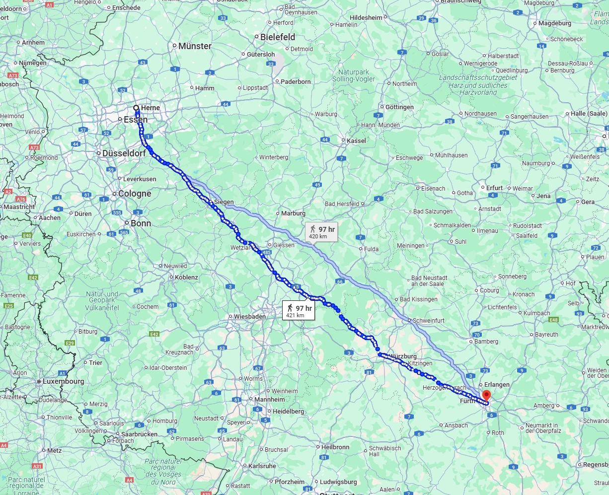 Anreise von Herne Zu Nürnberg Über 