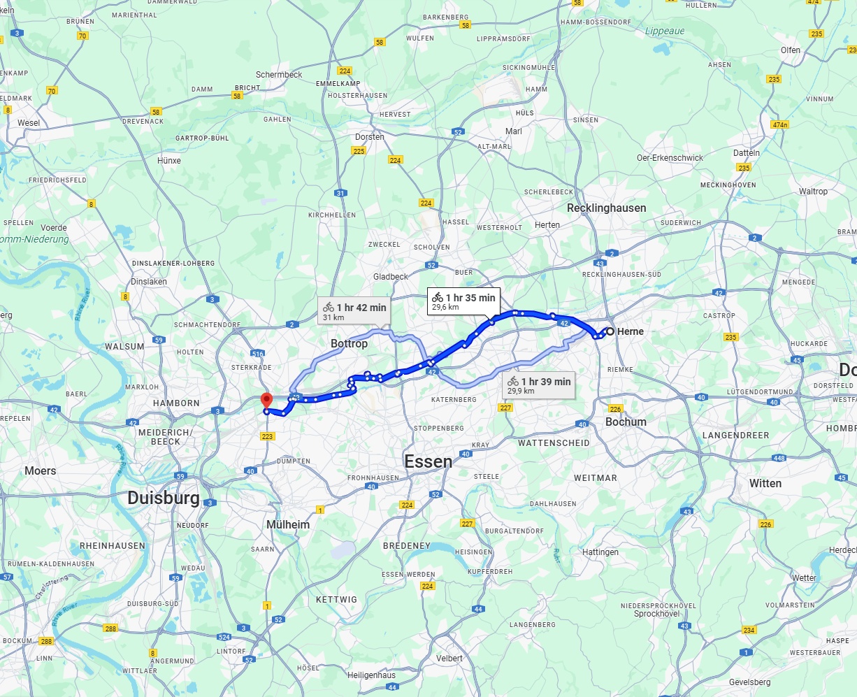 Anreise von Herne Zu Oberhausen Über 
