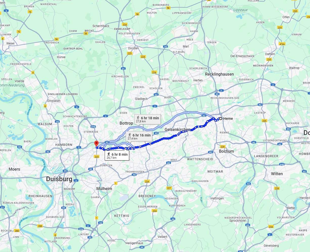Anreise von Herne Zu Oberhausen Über 
