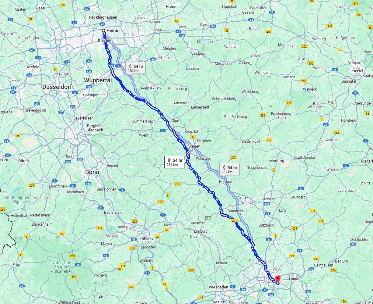 Anreise von Herne Zu Offenbach am Main Über 