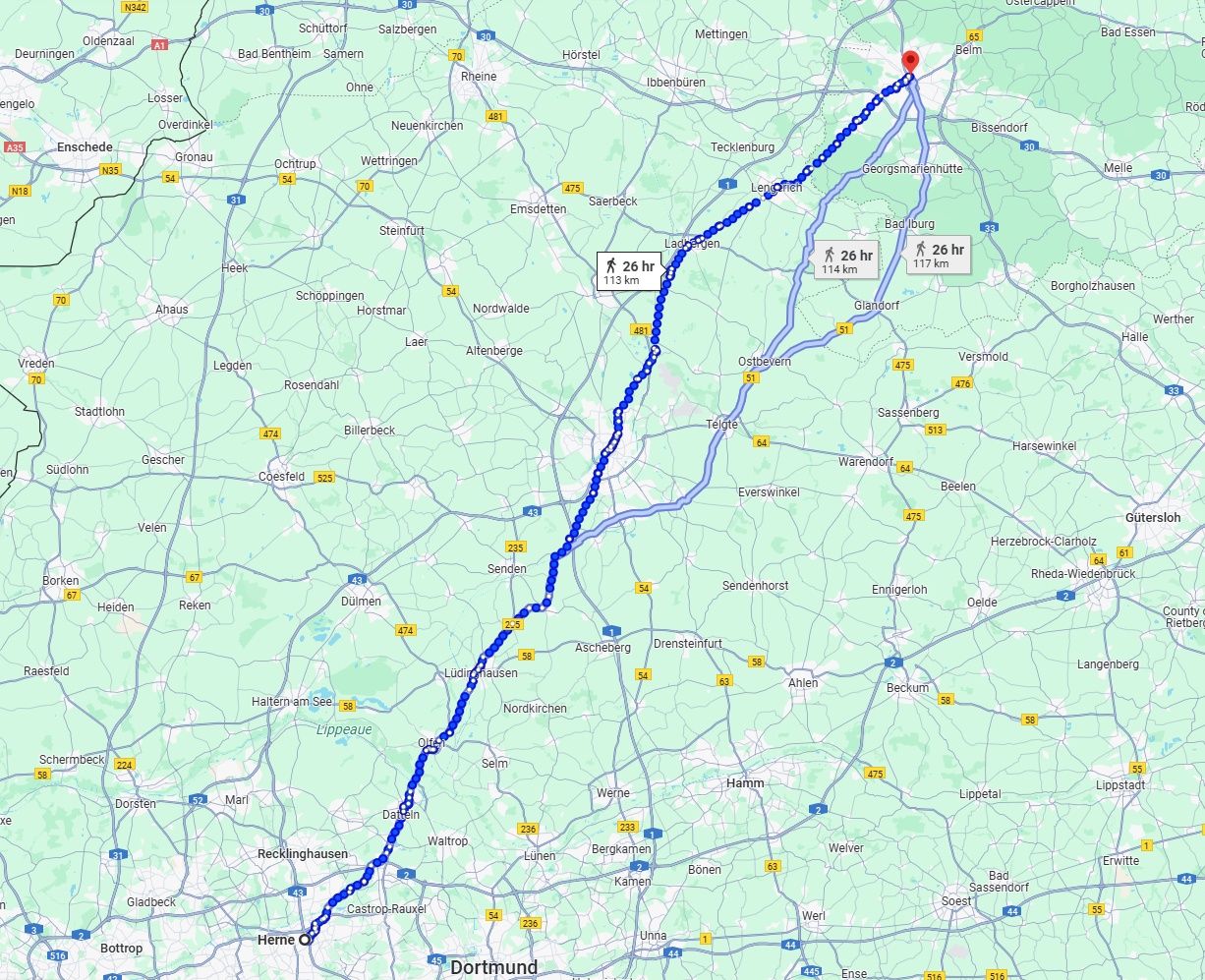 Anreise von Herne Zu Osnabrück Über 