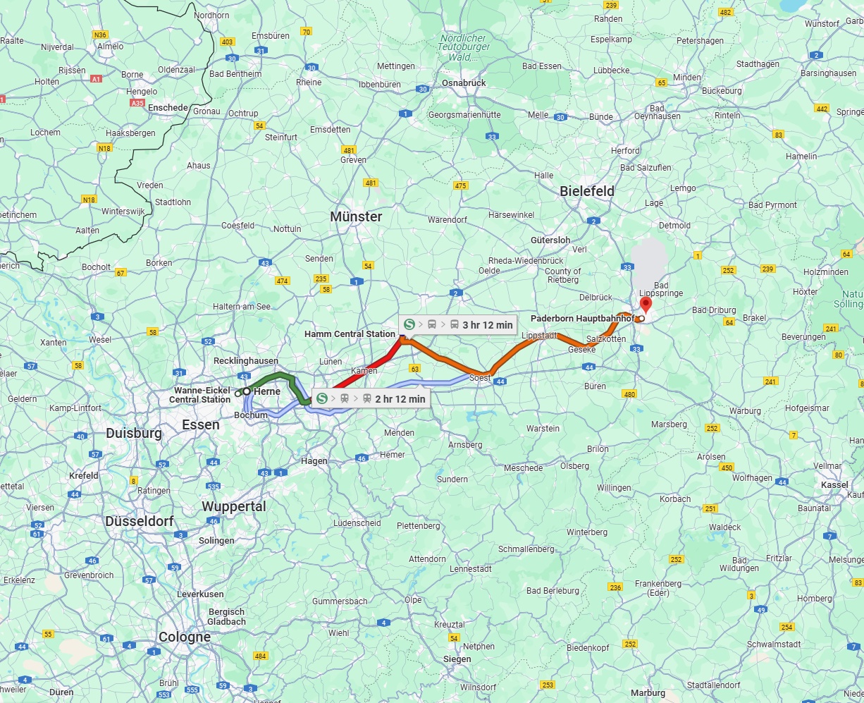 Anreise von Herne Zu Paderborn Über 