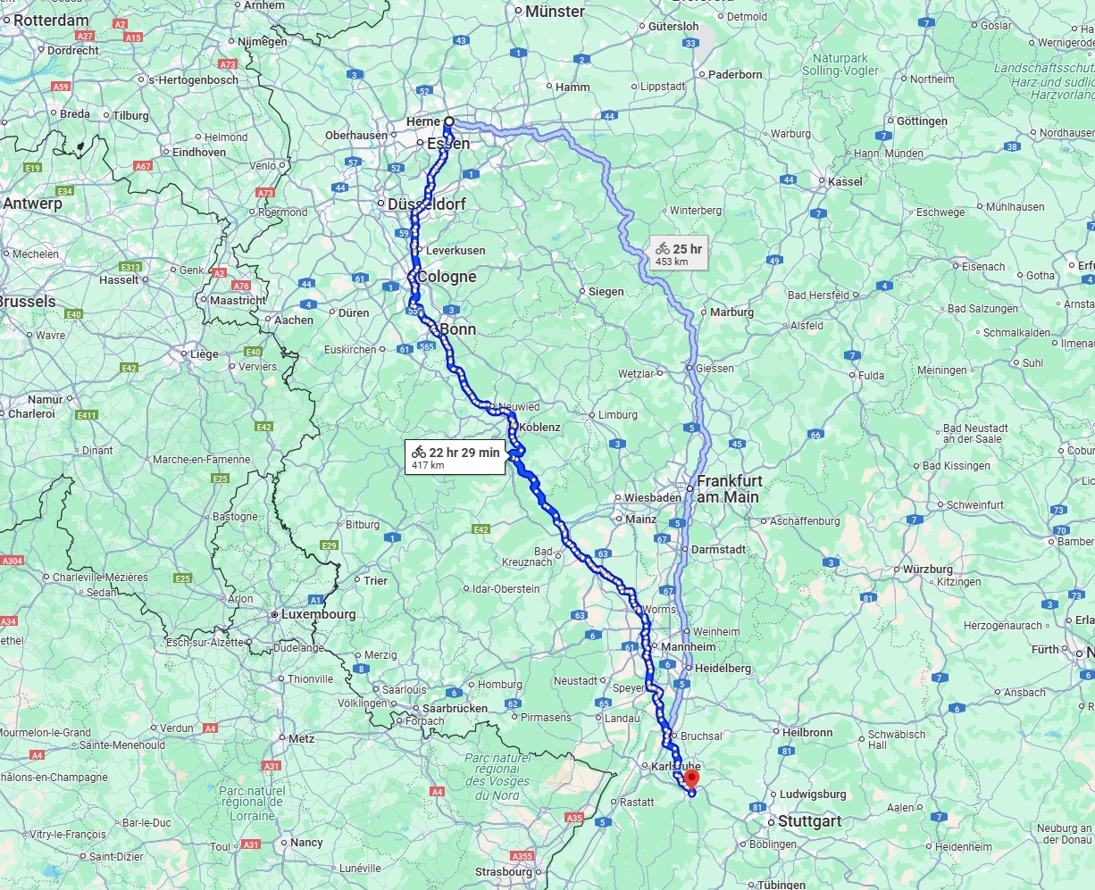Anreise von Herne Zu Pforzheim Über 