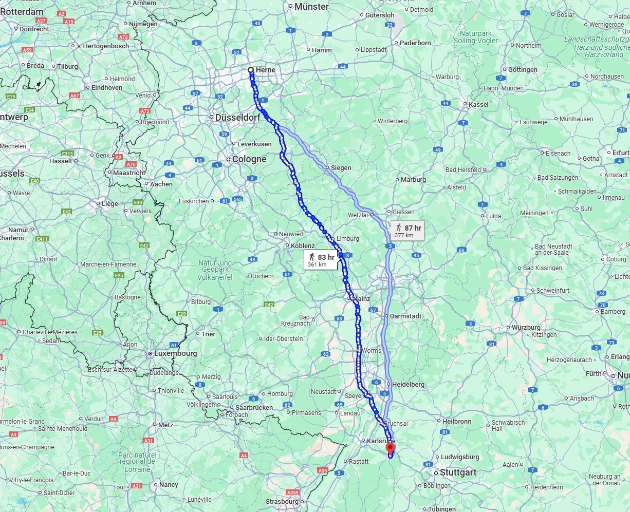 Anreise von Herne Zu Pforzheim Über 