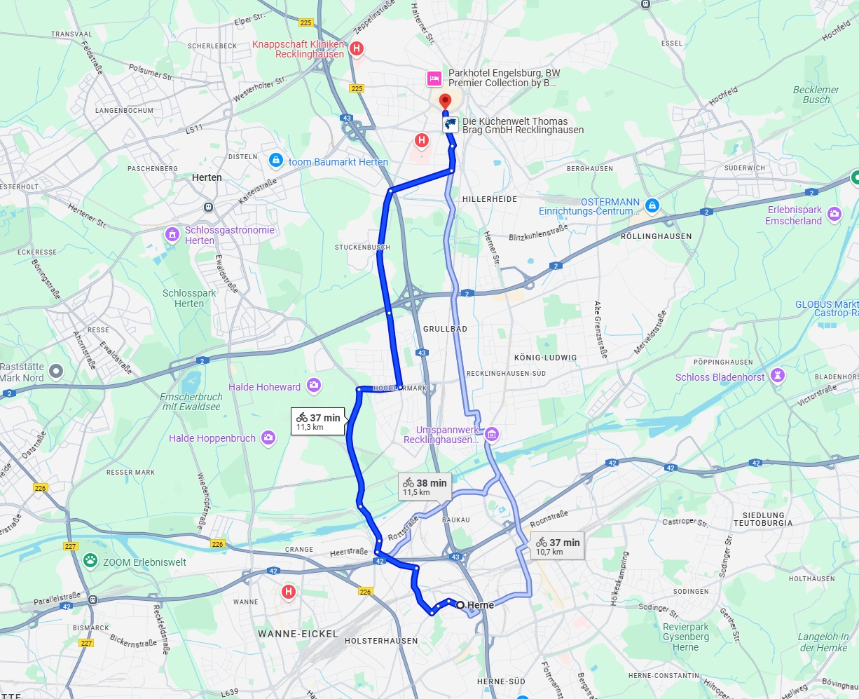 Anreise von Herne Zu Recklinghausen Über 