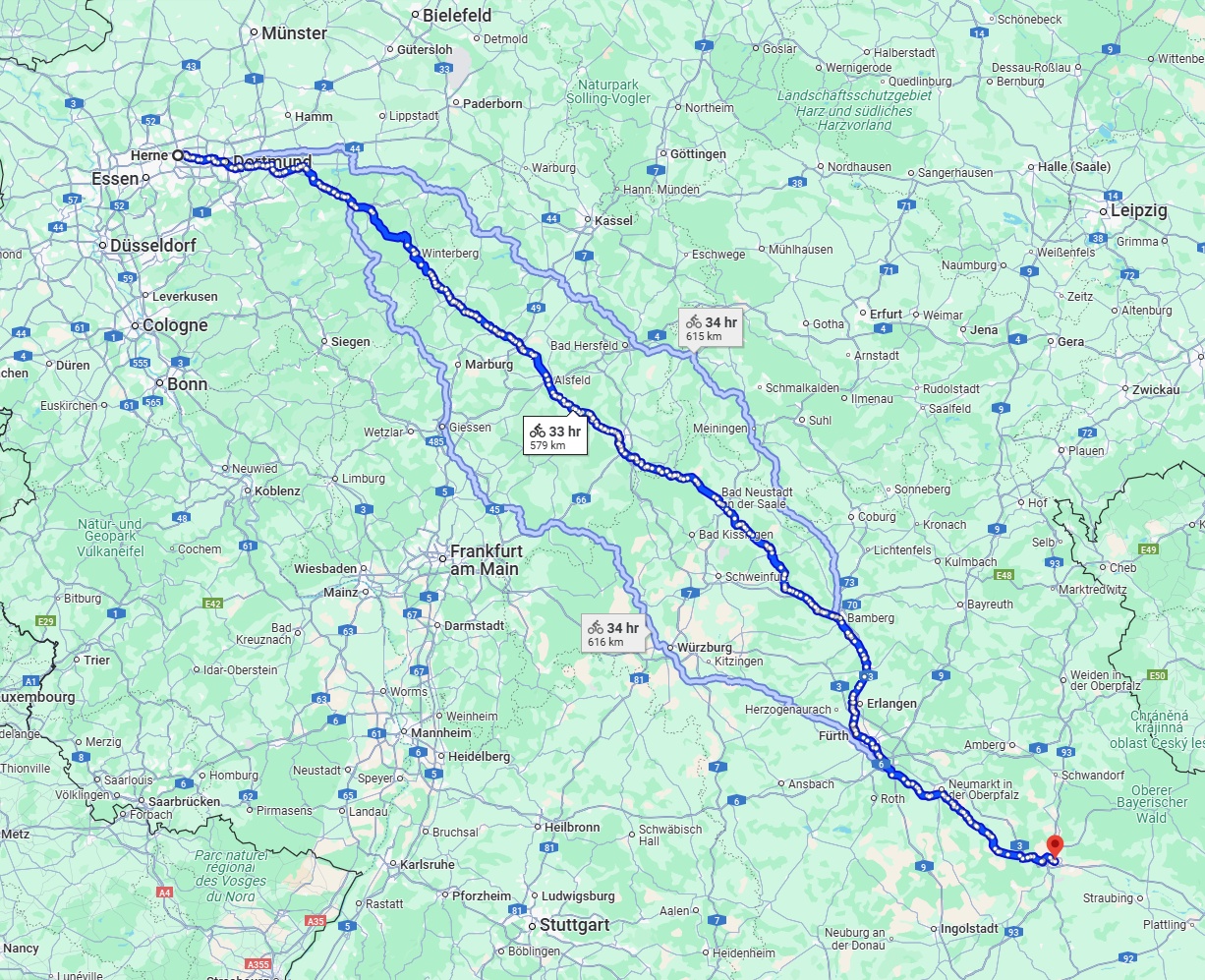 Anreise von Herne Zu Regensburg Über 