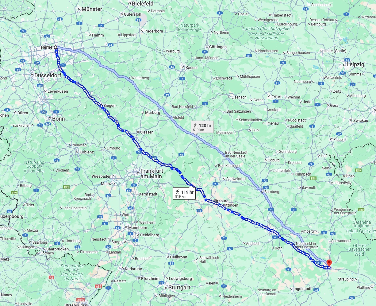 Anreise von Herne Zu Regensburg Über 