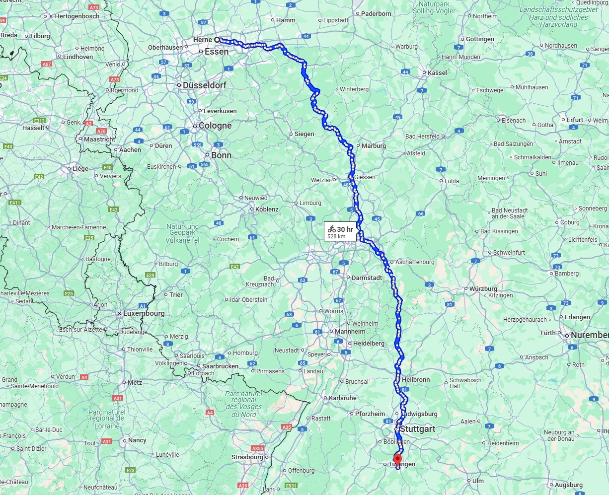 Anreise von Herne Zu Reutlingen Über 
