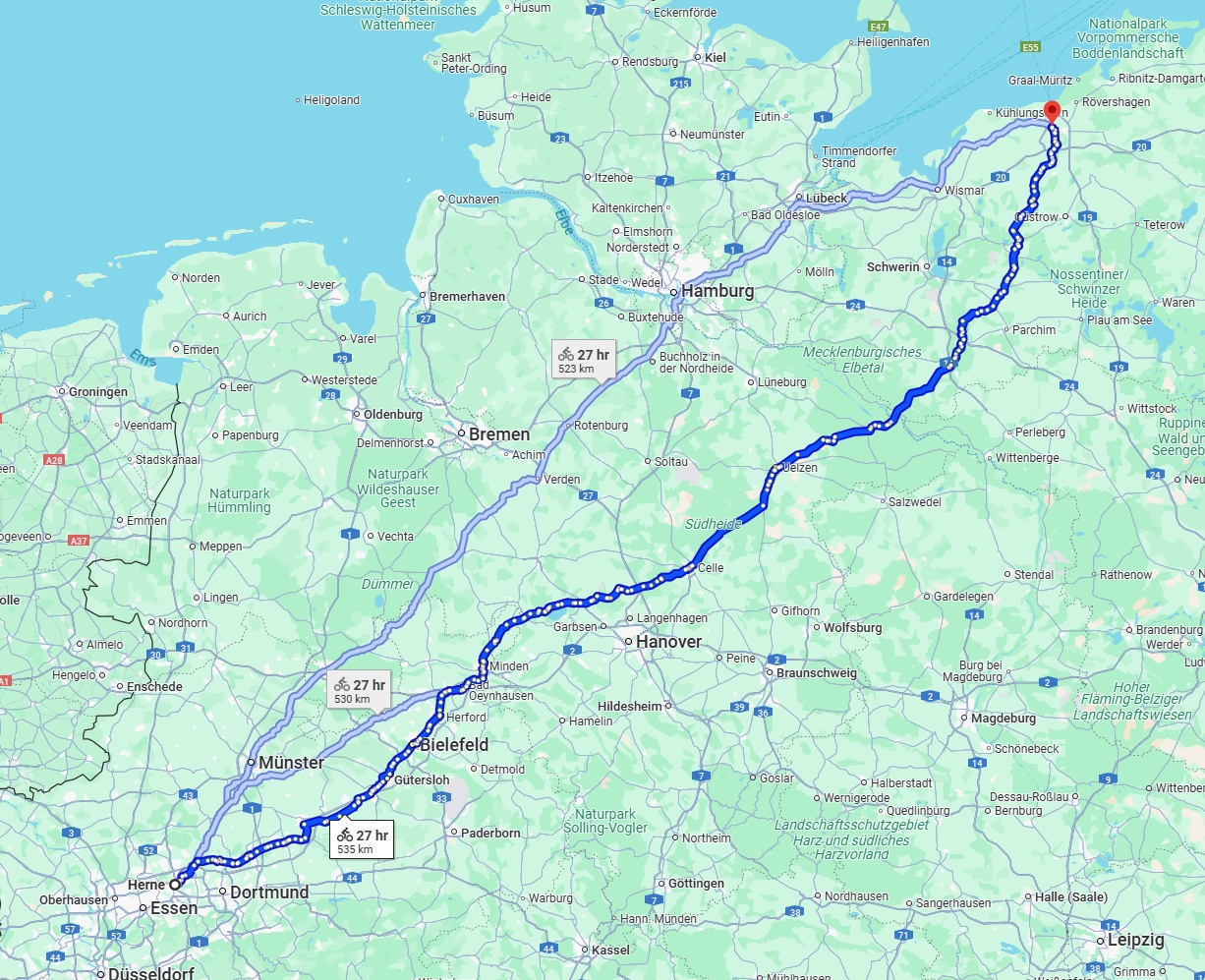 Anreise von Herne Zu Rostock Über 