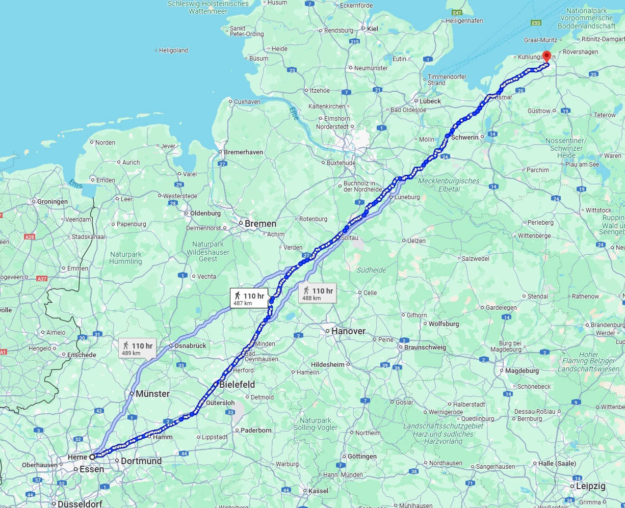 Anreise von Herne Zu Rostock Über 